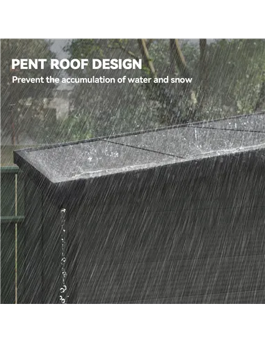 Outsunny 6 x 6ft Outdoor Storage Shed, Plastic Garden Shed with Windows and Air Vents, Outdoor Resin Tool Shed with Latch Doors 