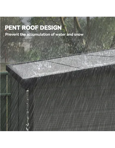 Outsunny 6 x 6ft Outdoor Storage Shed, Plastic Garden Shed with Windows and Air Vents, Outdoor Resin Tool Shed with Latch Doors 