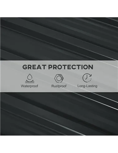 Outsunny Corrugated Roofing Sheets, Pack of 24, Galvanised Metal Roofing Sheets for Greenhouse, Garage, Storage Shed, Carport, 1