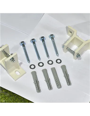 Outsunny Manual Retractable Awning, 3x2.5 m-Blue/White Stripes