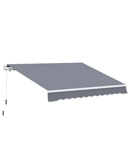 Outsunny Manual Retractable Awning, size (4m x3m)-Grey