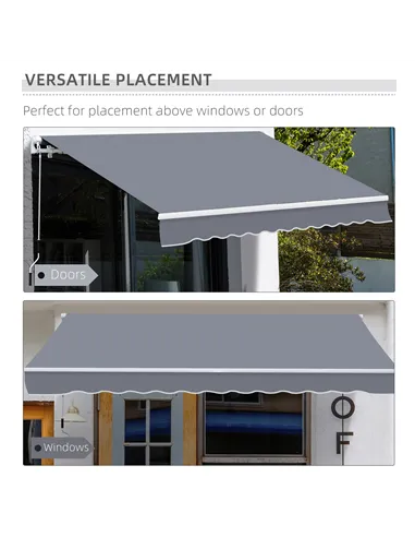 Outsunny Manual Retractable Awning, size (4m x3m)-Grey