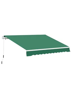 Outsunny Manual Retractable Awning, size (4m x3m)-Green