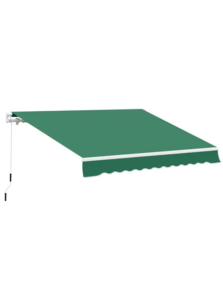 Outsunny Manual Retractable Awning, size (4m x3m)-Green
