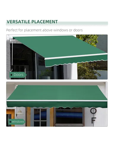 Outsunny Manual Retractable Awning, size (4m x3m)-Green