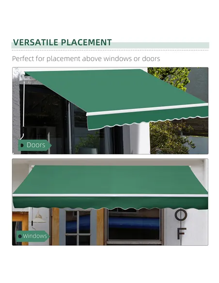 Outsunny Manual Retractable Awning, size (4m x3m)-Green