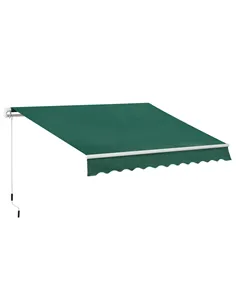 Outsunny Awning Canopy Manual Retractable Porch Sun Shade Shelter 3 x 2m Green