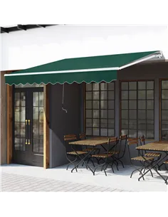Outsunny Awning Canopy Manual Retractable Porch Sun Shade Shelter 3 x 2m Green 2