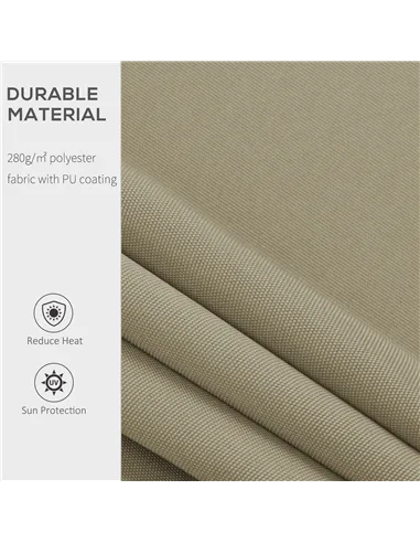 Outsunny 2.5x2 m Manual Retractable Awning-Beige Canopy/White Frame