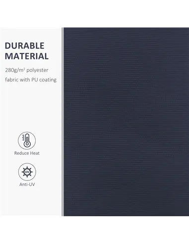 Outsunny Manual Retractable Awning, 4x3 m-Blue/White