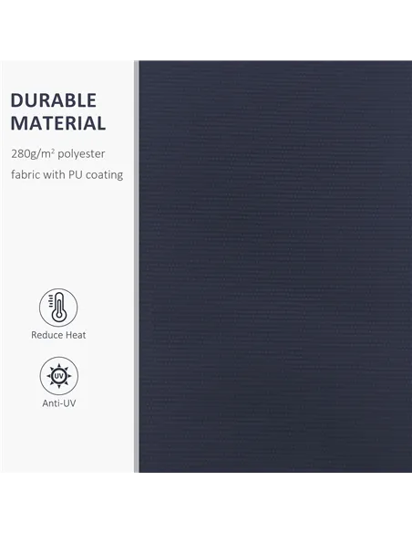 Outsunny Manual Retractable Awning, 4x3 m-Blue/White