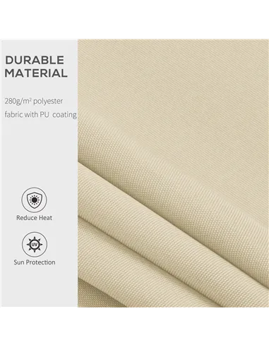 Outsunny 3.5M x 2.5M Manual Awning Canopy Retractable Sun Shade Shelter for Garden Patio