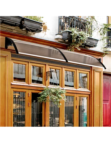 Outsunny Front Door Canopy, Waterproof Outdoor Awning, 75 x 195 cm Rain Shelter for Window, Porch and Front/Back Door, Brown