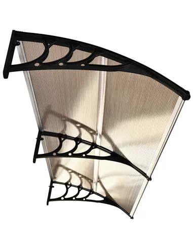 Outsunny Front Door Canopy, Waterproof Outdoor Awning, 75 x 195 cm Rain Shelter for Window, Porch and Front/Back Door, Brown