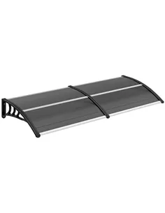 Outsunny Front Door Canopy Outdoor Awning Aluminium Rigid Plastic Polycarbonate Rain Shelter UV Water Rain Resistant 196 x 75cm 