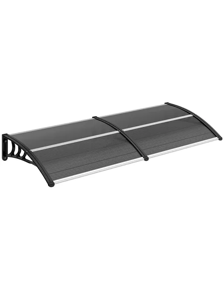 Outsunny Front Door Canopy Outdoor Awning Aluminium Rigid Plastic Polycarbonate Rain Shelter UV Water Rain Resistant 196 x 75cm 