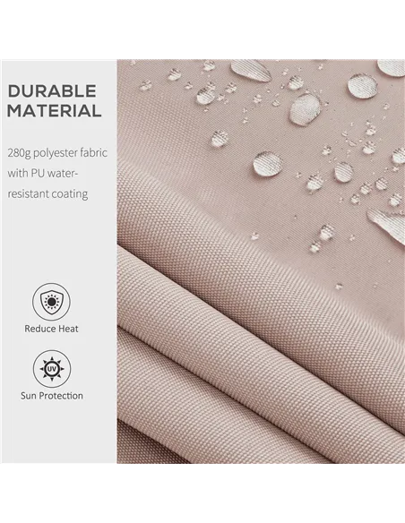 Outsunny 4x2.5m Manual Awning Window Door Sun Weather Shade w/ Handle Beige