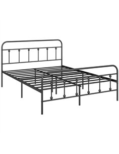 HOMCOM King Size Minimalistic Metal Bed Frame - Black