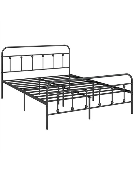 HOMCOM King Size Minimalistic Metal Bed Frame - Black