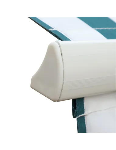 Outsunny Manual Retractable Awning, size (4m x3m)-Green/White Stripes