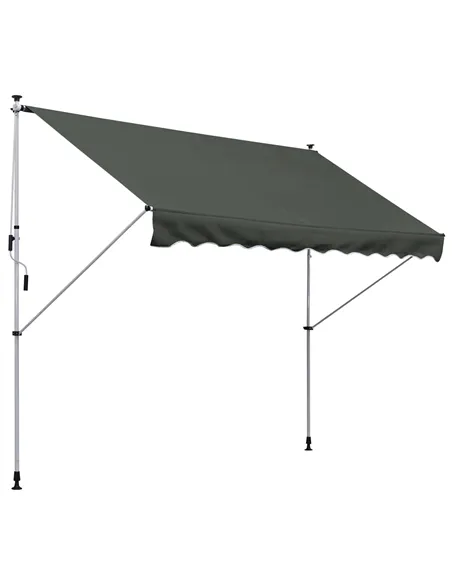 Outsunny 3x1.5m  Adjustable Outdoor Aluminium Frame Awning Grey