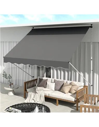 Outsunny 3x1.5m  Adjustable Outdoor Aluminium Frame Awning Grey