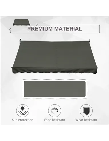 Outsunny 3x1.5m  Adjustable Outdoor Aluminium Frame Awning Grey