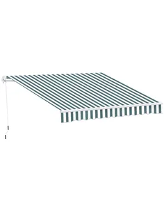 Outsunny Retractable Awning, 2.5x2 m-Dark Green/White