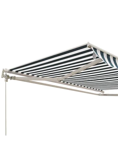Outsunny Retractable Awning, 2.5x2 m-Dark Green/White