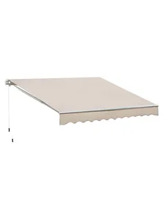 Outsunny Manual Retractable Awning, 3x2.5 m-Ivory White