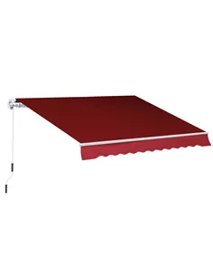 Outsunny Manual Retractable Patio Awning Shelter UV Protection, 2.5mx2m