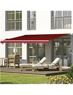 Outsunny Manual Retractable Patio Awning Shelter UV Protection, 2.5mx2m 2
