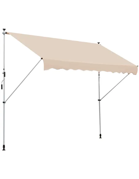 Outsunny 3x1.5m  Adjustable Outdoor Aluminium Frame Awning Beige
