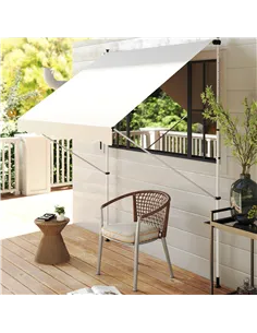 Outsunny 3x1.5m  Adjustable Outdoor Aluminium Frame Awning Beige 2