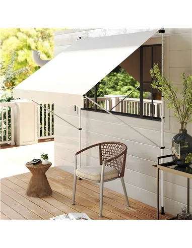 Outsunny 3x1.5m  Adjustable Outdoor Aluminium Frame Awning Beige