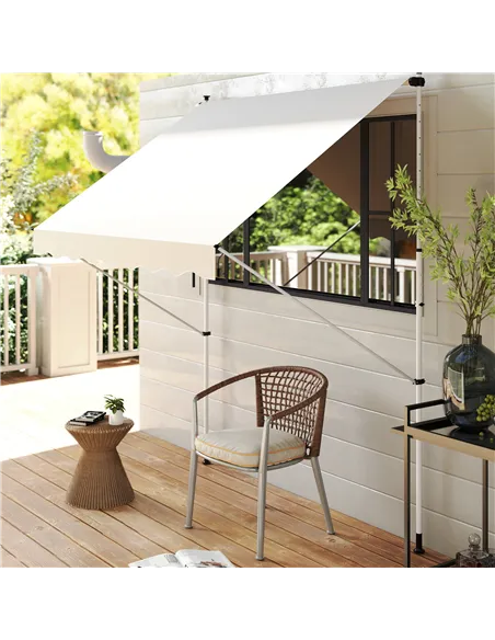 Outsunny 3x1.5m  Adjustable Outdoor Aluminium Frame Awning Beige
