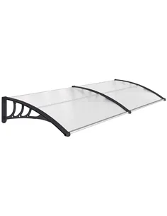 Outsunny Front Door Canopy Outdoor Awning Aluminium Rigid Plastic Polycarbonate Rain Shelter UV Water Rain Resistant 75 x 195 cm