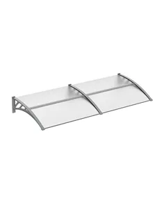 Outsunny Front Door Canopy Outdoor Awning Aluminium Rigid Plastic Polycarbonate Rain Shelter UV Water Rain Resistant 196 x 75cm 