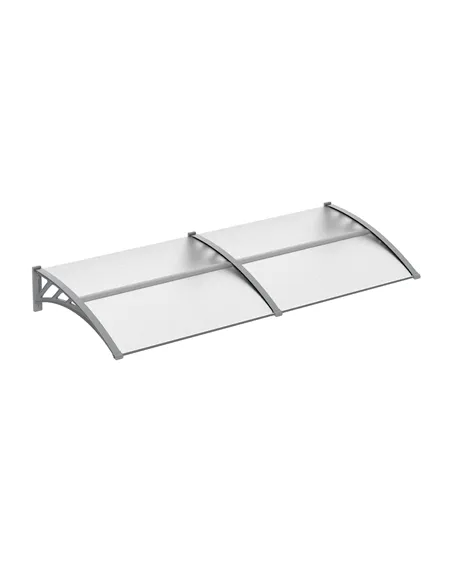Outsunny Front Door Canopy Outdoor Awning Aluminium Rigid Plastic Polycarbonate Rain Shelter UV Water Rain Resistant 196 x 75cm 