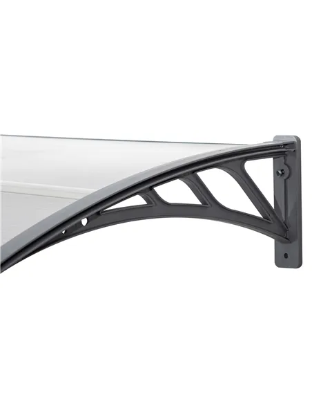 Outsunny Front Door Canopy Outdoor Awning Aluminium Rigid Plastic Polycarbonate Rain Shelter UV Water Rain Resistant 196 x 75cm 