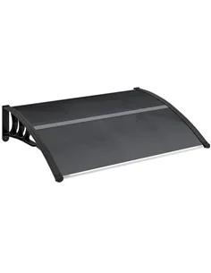 Outsunny Front Door Canopy Outdoor Awning Aluminium Rigid Plastic Polycarbonate Rain Shelter UV Water Rain Resistant 100 x 75cm 