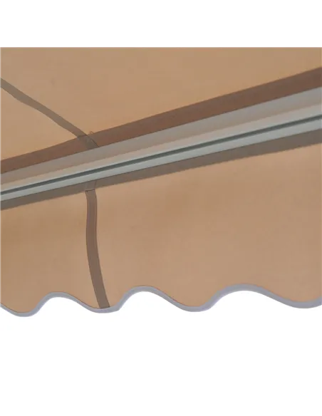 Outsunny 3.5Lx2.5M Retractable Manual/Electric Awning-Cream White/White