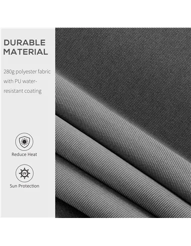 Outsunny 4x2.5m Manual Awning Window Door Sun Weather Shade w/ Handle Grey