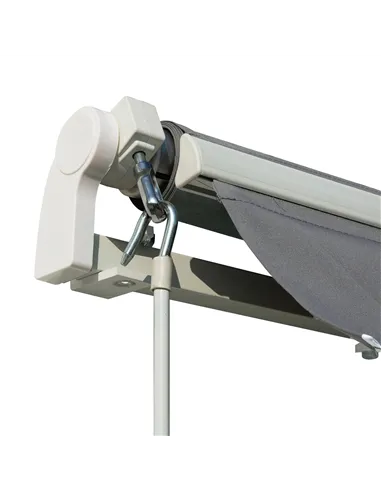 Outsunny 4x2.5m Manual Awning Window Door Sun Weather Shade w/ Handle Grey