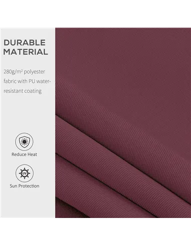 Outsunny Manual Retractable Awning, 3x2.5 m-Red
