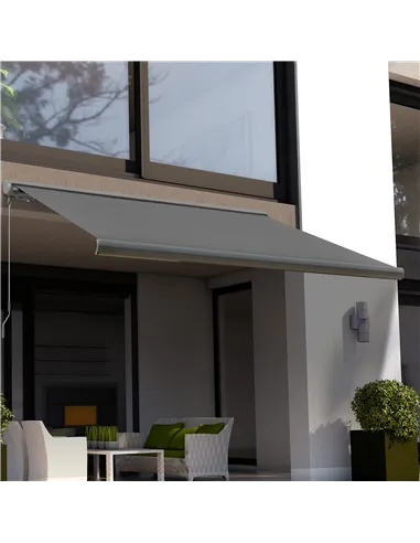 Outsunny Cassette Electric Manual Awning Door Window Retractable Canopy w/ R/C