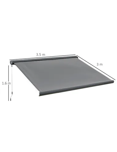 Outsunny Cassette Electric Manual Awning Door Window Retractable Canopy w/ R/C