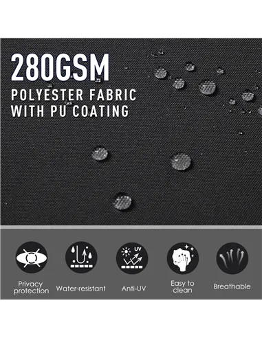 Outsunny 600 x 180 cm (HxL) Retractable Awning Double Canopy Side Privacy Protection Sun Shade Side Blind w/ Steel Frame Versati