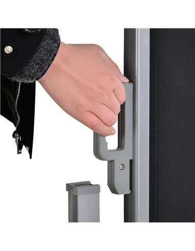 Outsunny 600 x 180 cm (HxL) Retractable Awning Double Canopy Side Privacy Protection Sun Shade Side Blind w/ Steel Frame Versati