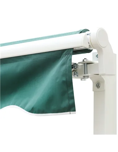Outsunny Manual Retractable Awning, 3.5x2.5 m-Green